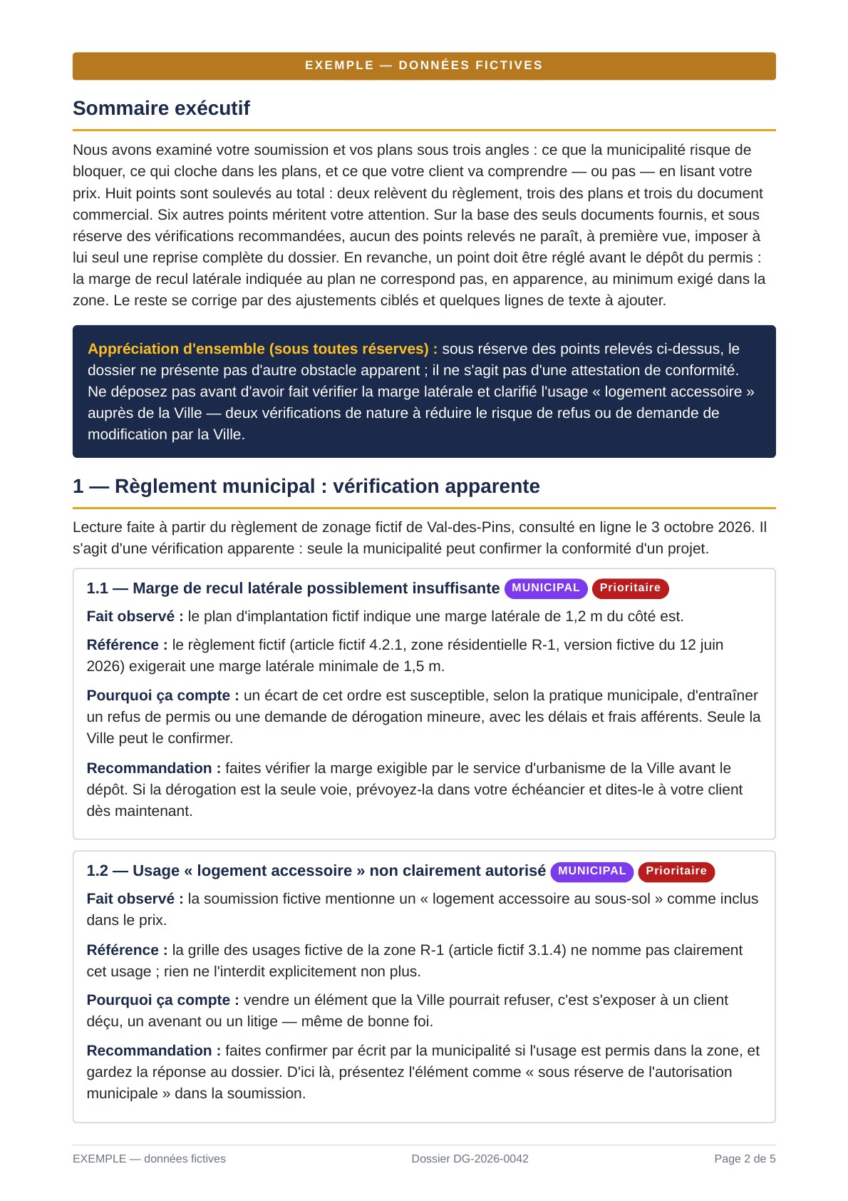 Page 2 sur 5 du rapport complet