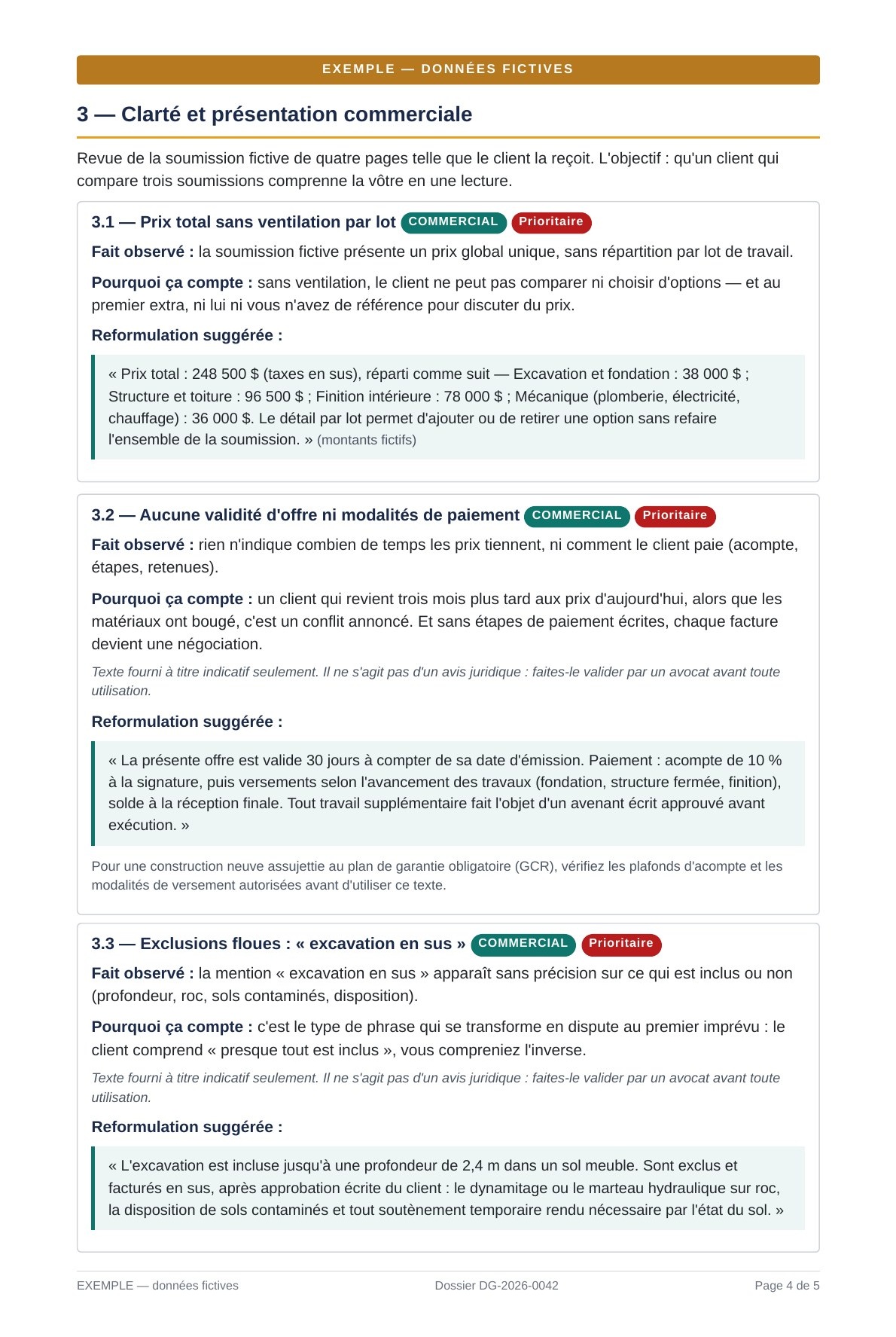 Page 4 sur 5 du rapport complet
